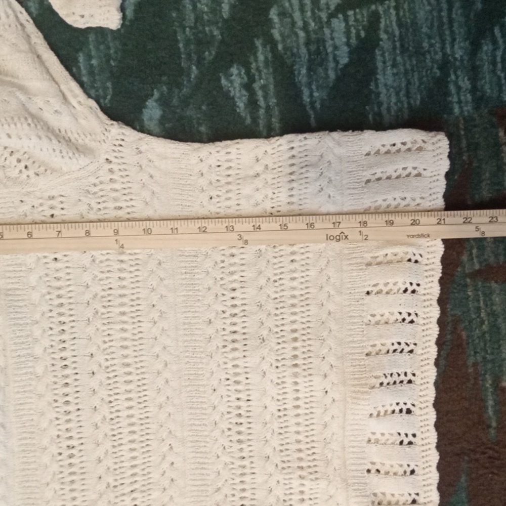 Madewell Scalloped Trim Sweater Croche Baloon Sleeves 2025 Womens Small - Picture 10 of 11